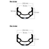 Ryde fælg zac 19 28 622 36g 14g cnc alu sort