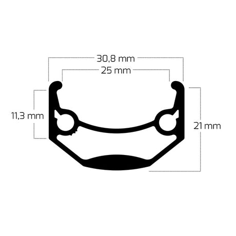 Ryde fælg andra 40 20 406 36g 14g cnc alu sort