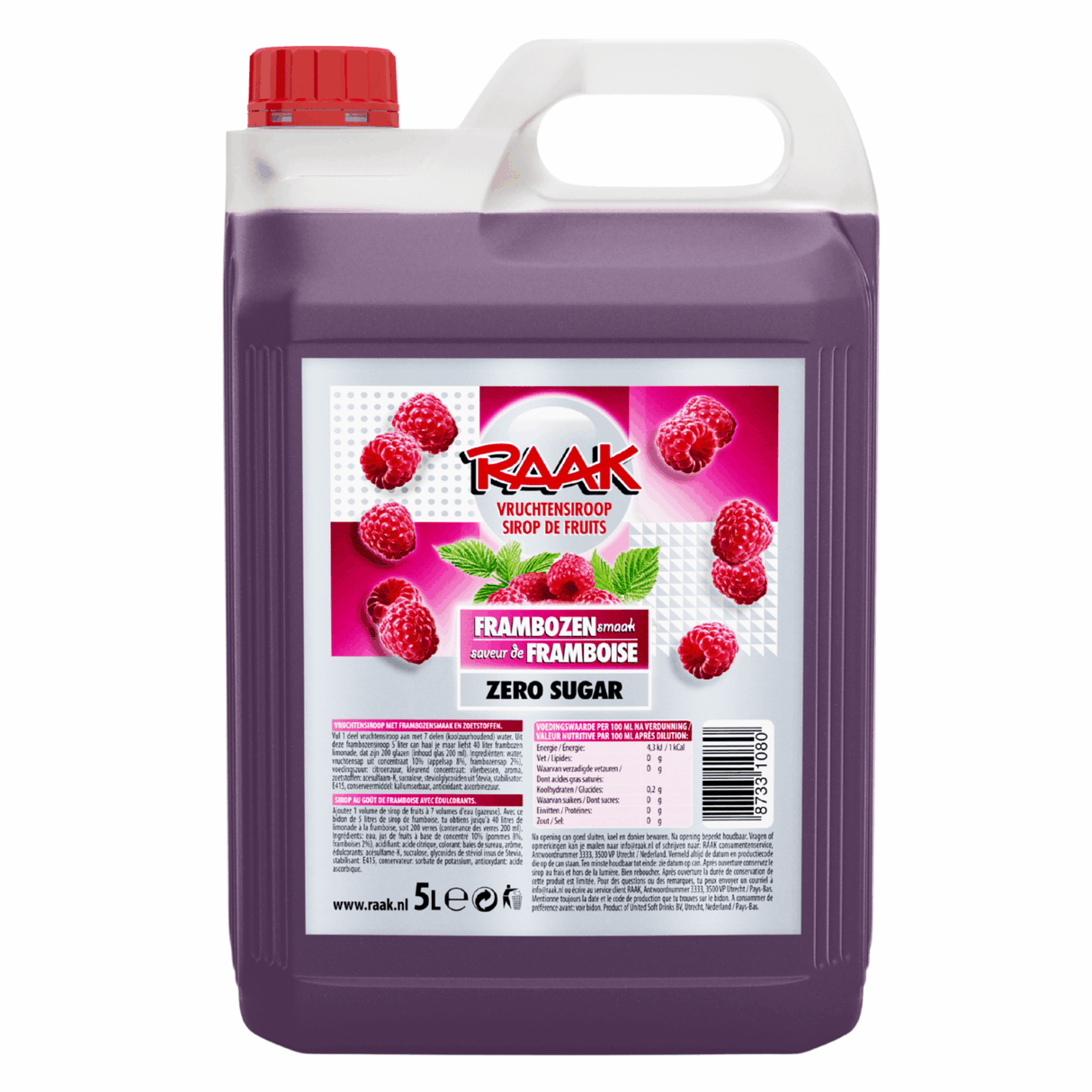 Touch frugtsirup nul sukker hindbær (5 liter)