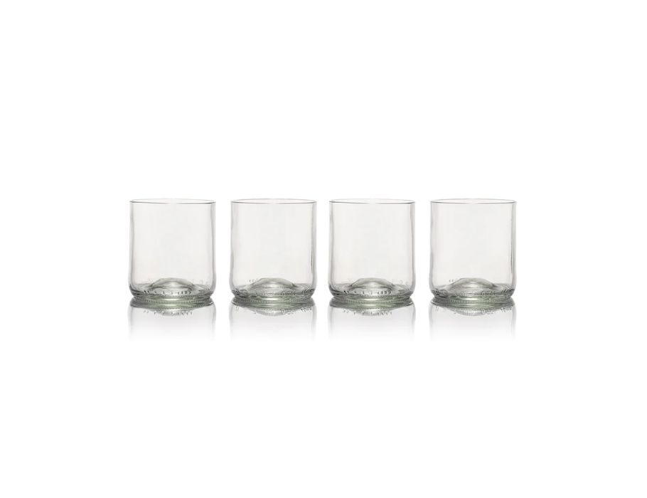 Rebottled Glass - Short Tumbler - 4 -Pack - Clear