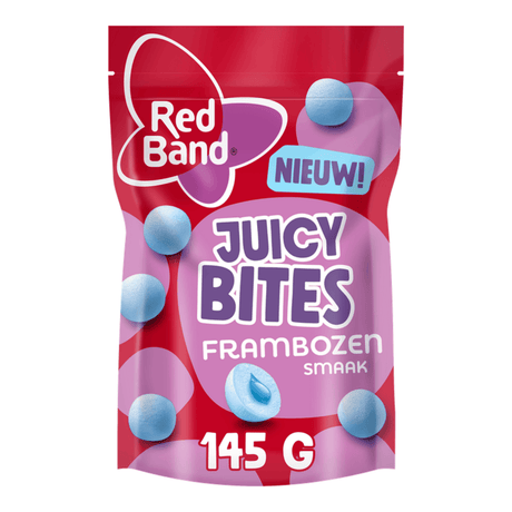 Røde bånd saftige bider hindbær smag (8x 145gr)