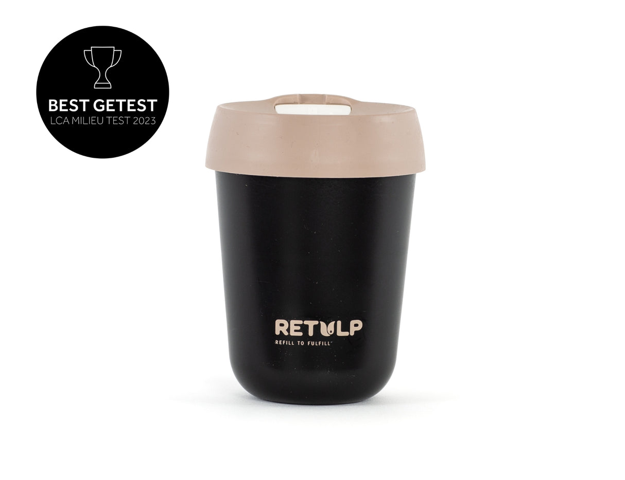 Retulp Coffee Cup - Black - Bakery Brown - 275 ml