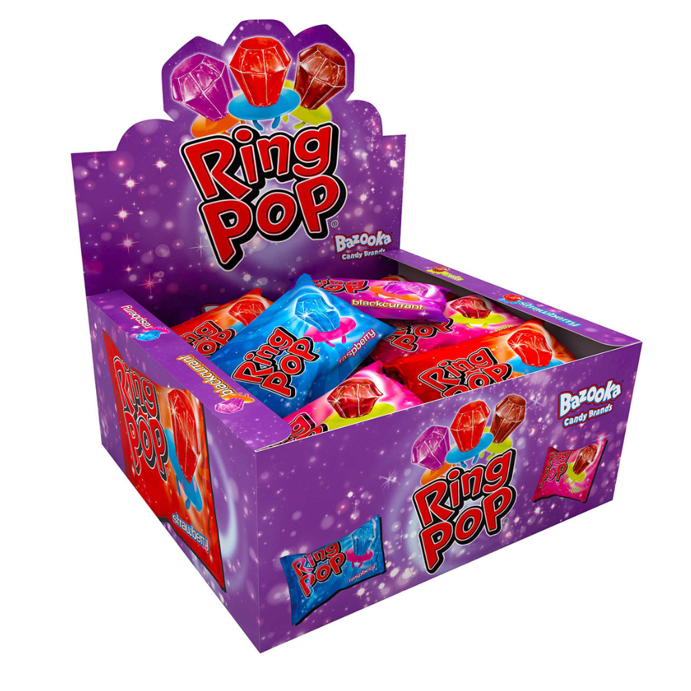 Bazooka ring pop slikkepind (24 stykker)