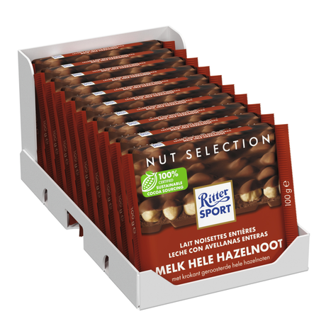 Ritter sport mælk fuld hasselnød (10x 100gr)