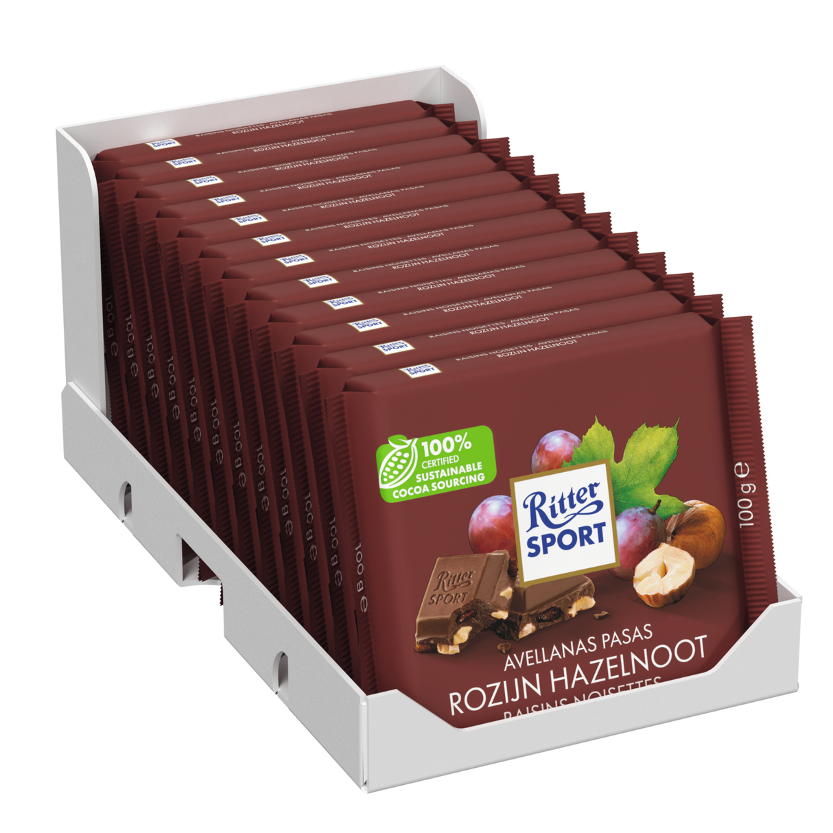 Ritter sport rosin hasselnød (12x 100gr)