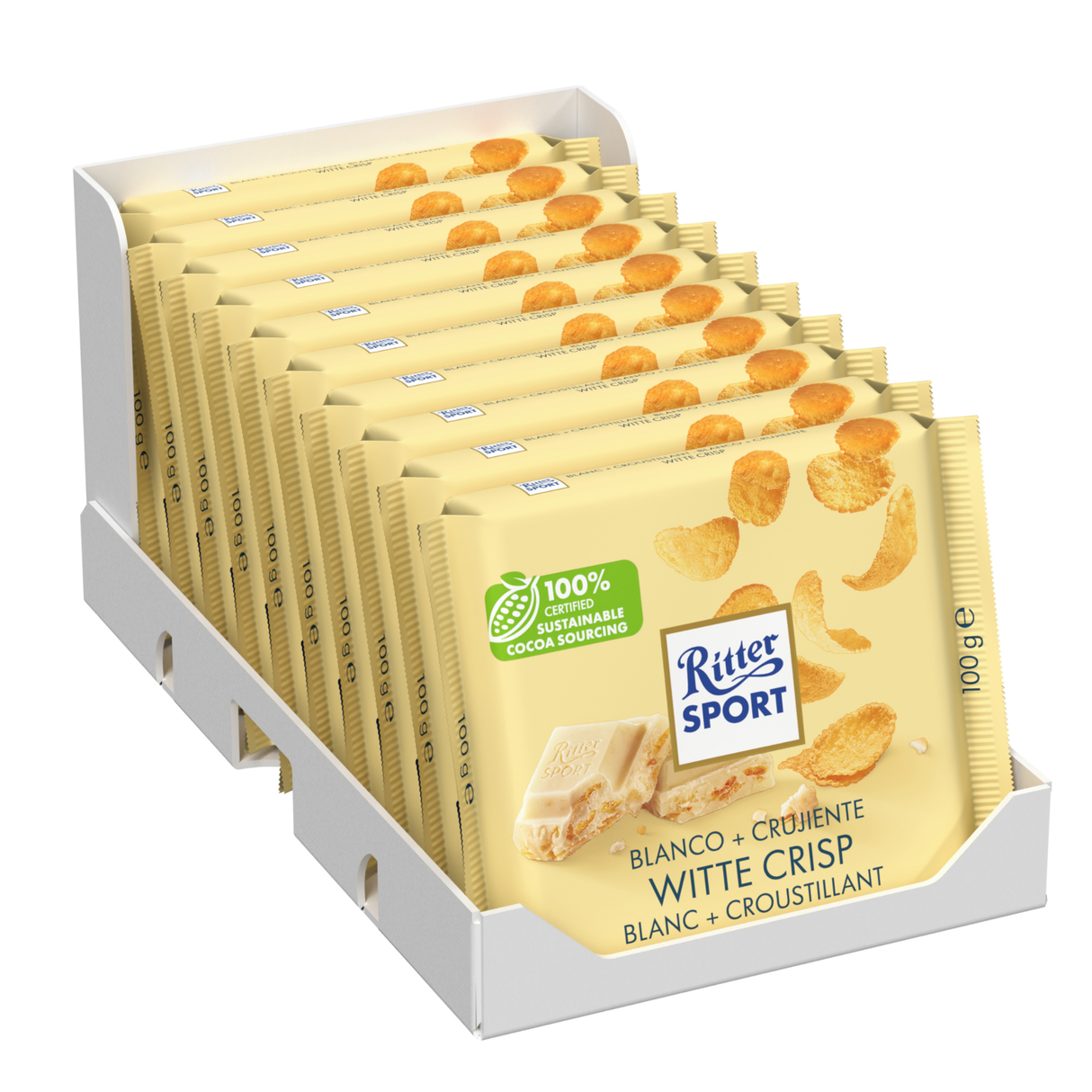 Ritter sport hvid sprød (10x 100gr)