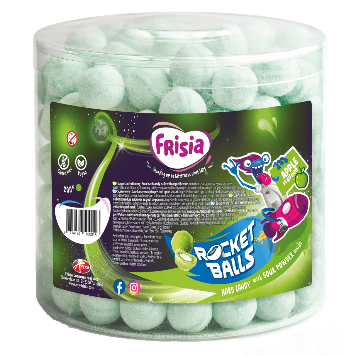 Frisia raketkugler surkugler æble (200 stk.)