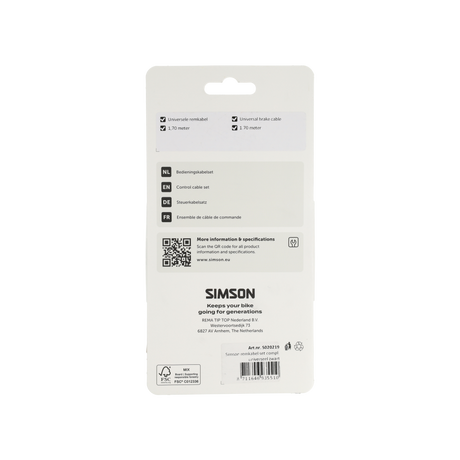 Rema tip top nederland b.v. simson remkabelset compleet universeel zwart