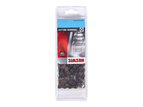 Simson Bicycle Chain Normalt Basic - 112 Links, 1 2 X1 8, til bycykler uden gear og med hub gear - sort