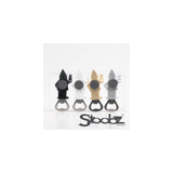Stoobz design stoobz kabouter f*ck you flesopener met magneet 9cm zwart wit zilver goud