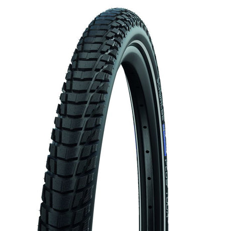 Schwalbe marathon plus tour - kablet - addix grøn - smartguard - 700x35c - sort + refleks