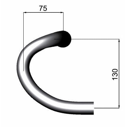 Deda styring bøjning nul-100 udendørs mat 44 cm sort