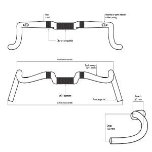 Deda styring bøjning gera grus 460 mm pob 31,7 mm kulstof
