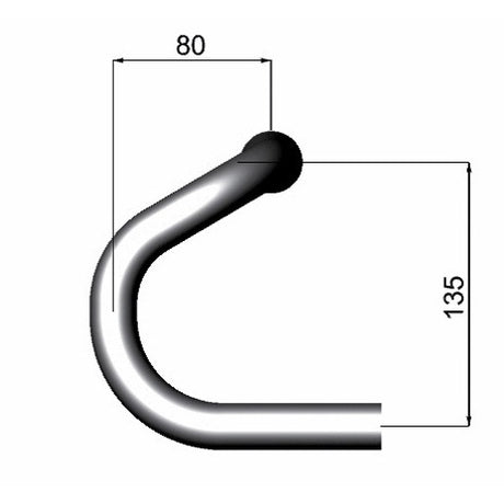 Deda st. Bøj speciel ⌀26mm 42 cm polsk sølv