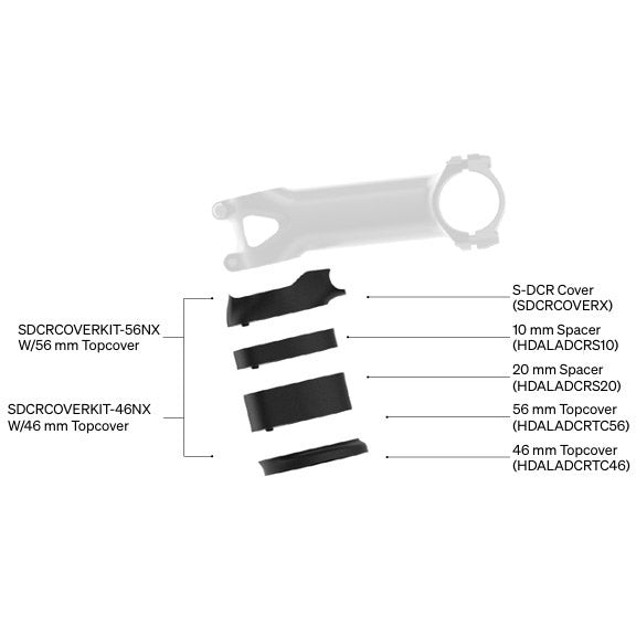Dedacciai deda s-dcr cover kit: spacere top cover 56mm
