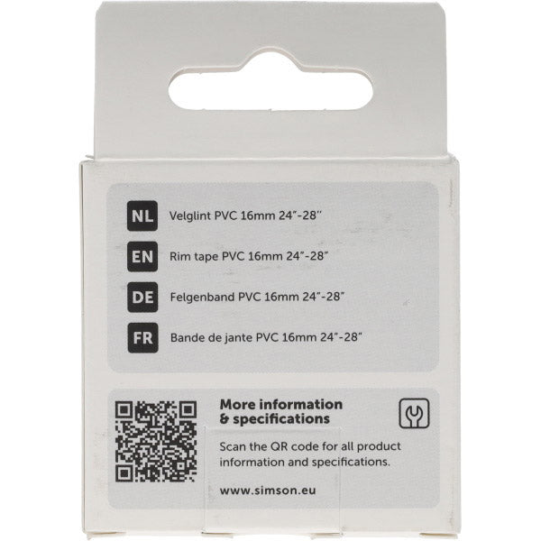 Simson fælgtape 24 28 tommer 16mm PVC stærk