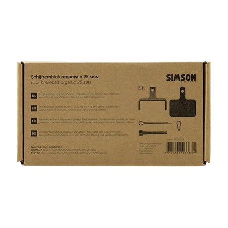 Rema tip top holland b.v. simson skivebremseklods organisk (25 stk)