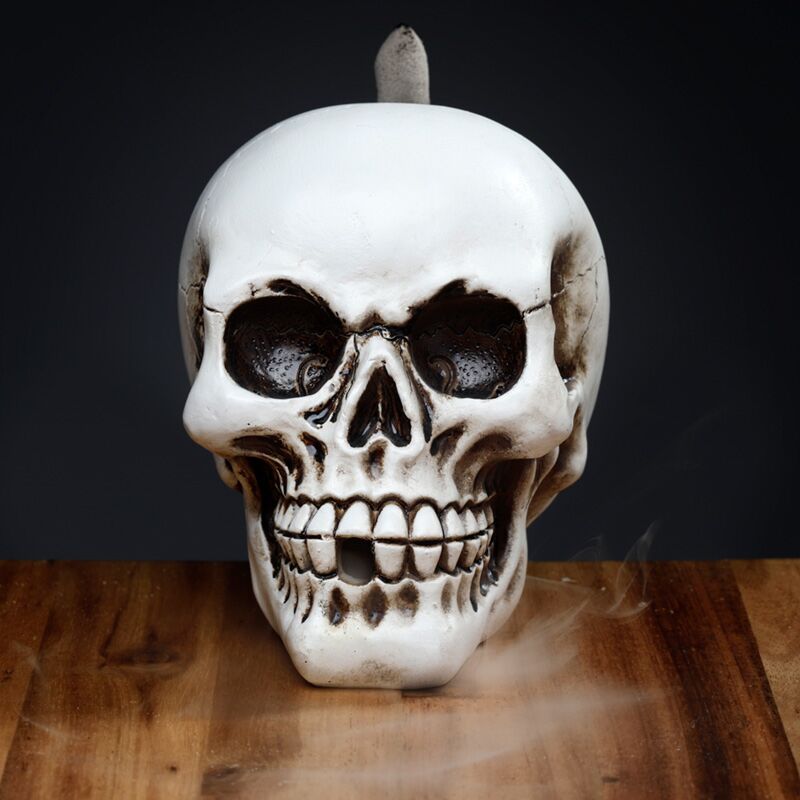 Skull backflow røgelse holder