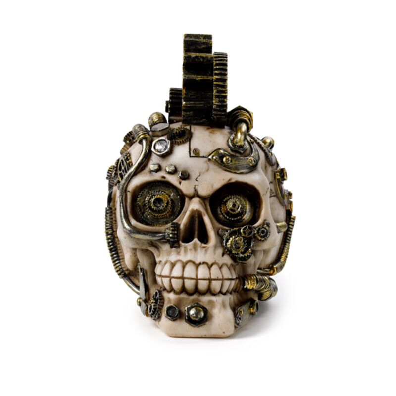 Steampunk-stil kranium med gear og fjer hjemmetilbehør