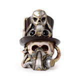Steampunk kranium med gasmaske top hat