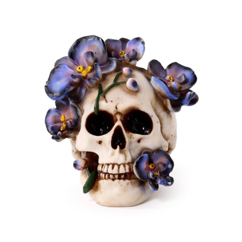 Kranie med lilla klatrende blomster
