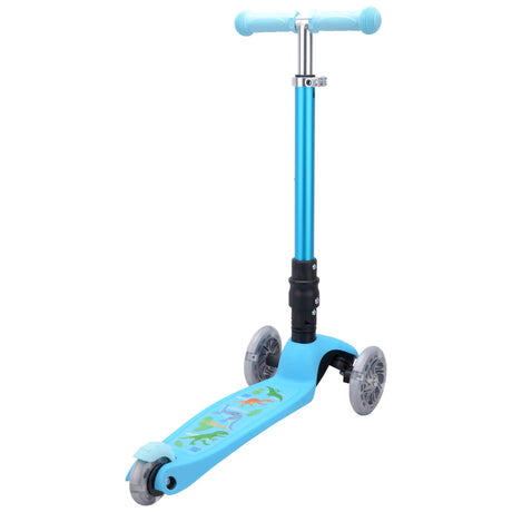 Boldcube teeny fold trehjulet scooter - dinosaur blå