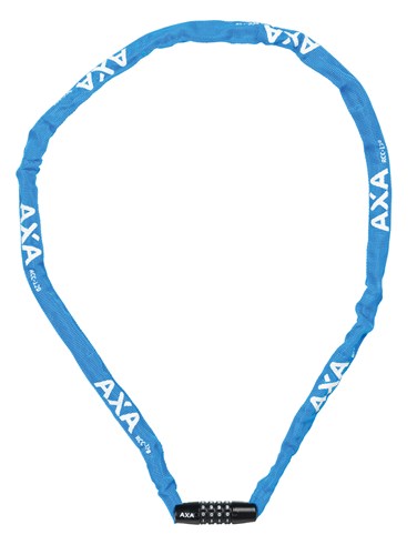 Axa låsekæde stiv 120 cm kodelås blå (kort)