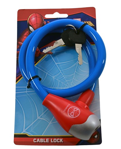 Spiderman cykellås 12mm - 65cm lang