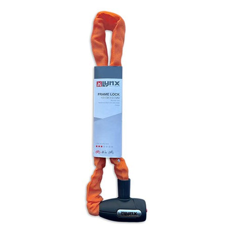 Orange Lynx CityLine M Chain Lock - 85 cm, hærdet stål, 5,5 mm firkantede links, vejrforhold, bilklik, 3 taster