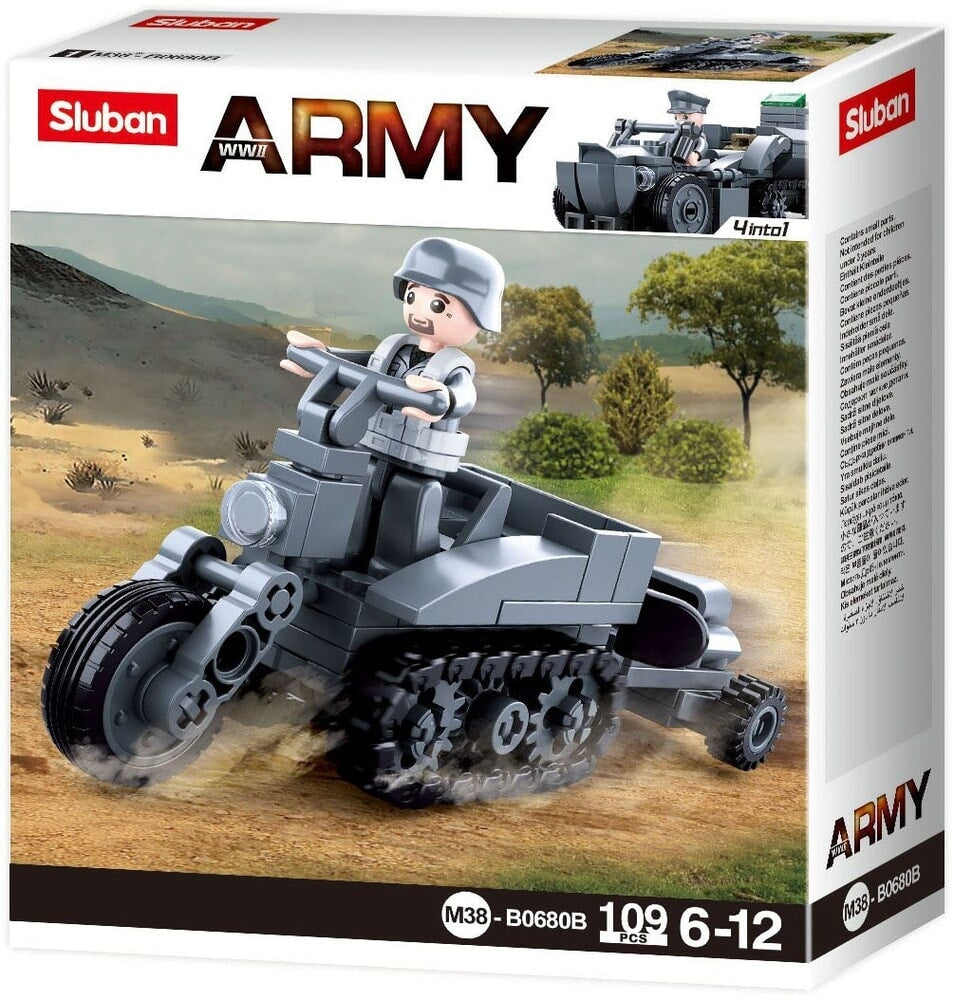 Sluban army WWII motorcykel med spor (m38-b0680b)