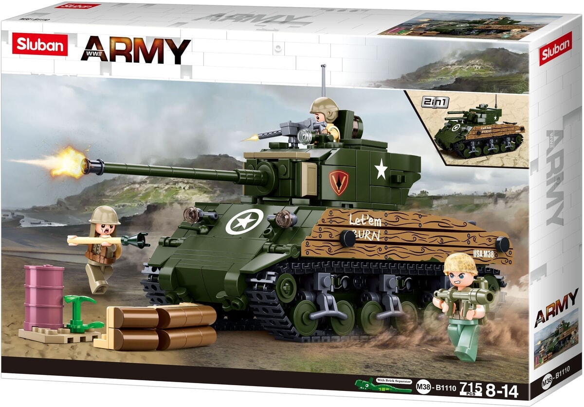 Sluban army m4a3 (76w) medium tank (m38-b1110)