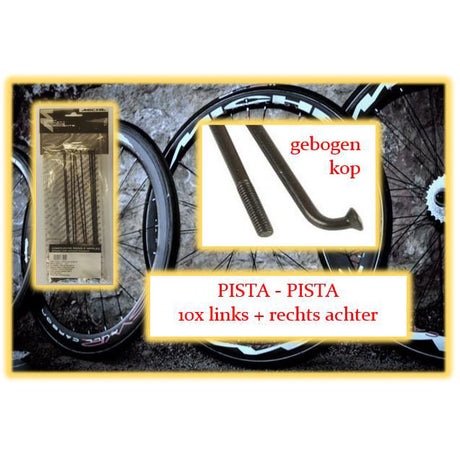 Miche spoke pista pista 287mm la+ra sølv (10 stk)