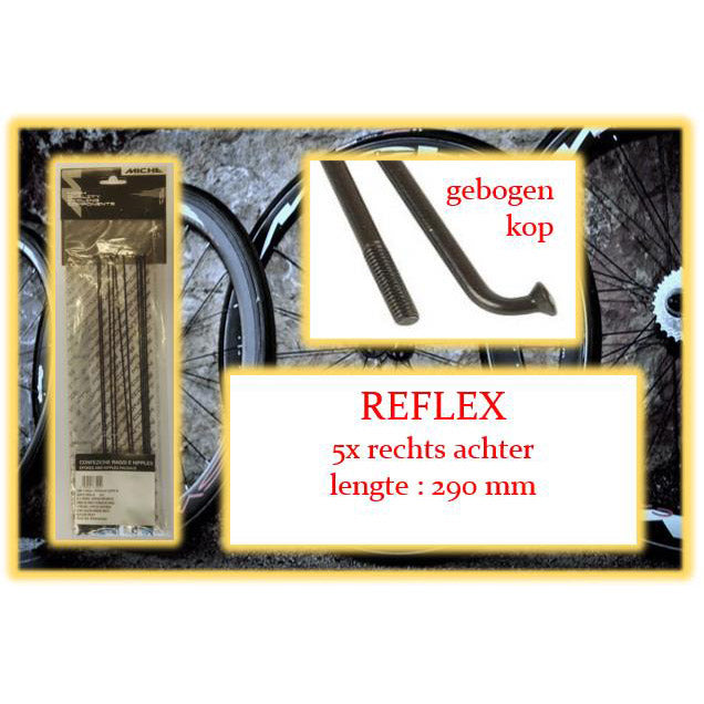 Miche spoke reflex mørk 290mm ra sort (5 stk)