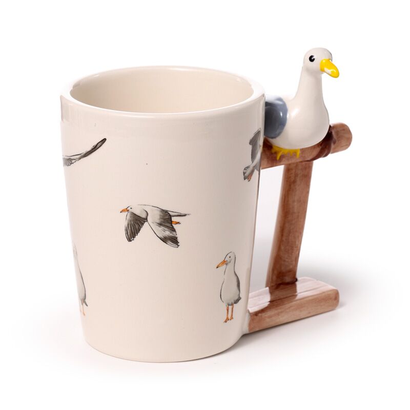 Måge bøjeformet håndtag keramisk krus