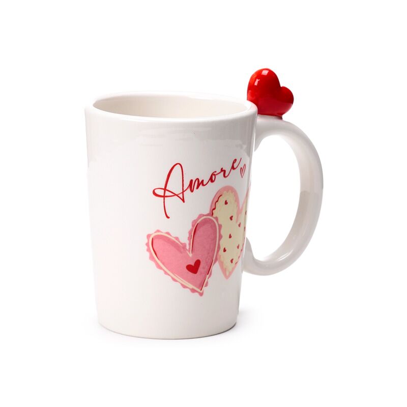 Amore harts formet keramisk krus