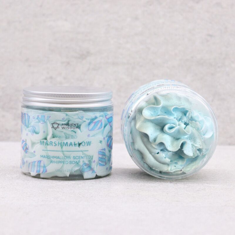 Marshmallow krukke med pisket sæbe body wash