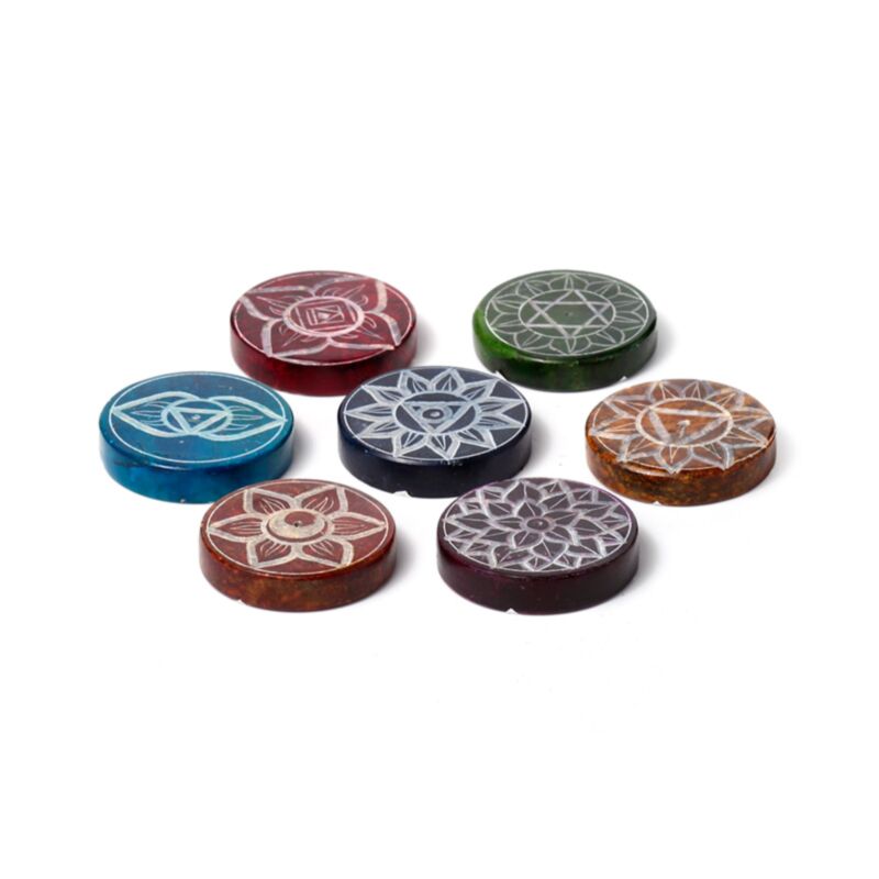 Fedtsten chakra runde røgelsespinde holder