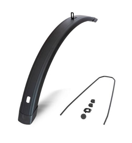 Eurofender forskærm 28 tommer 72mm flad mat sort tempo firkantet