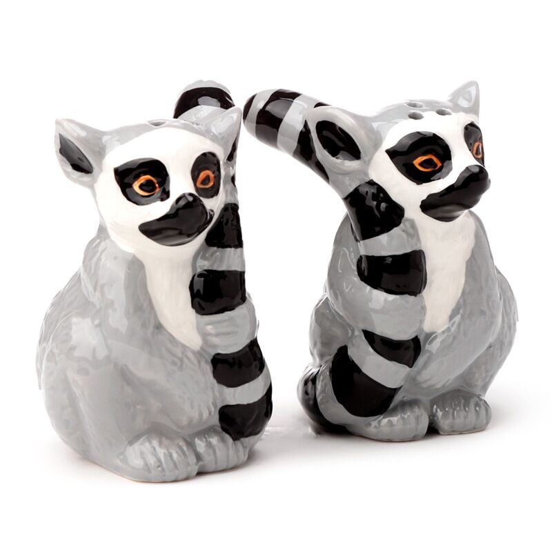 Lemur keramisk salt og peber sæt