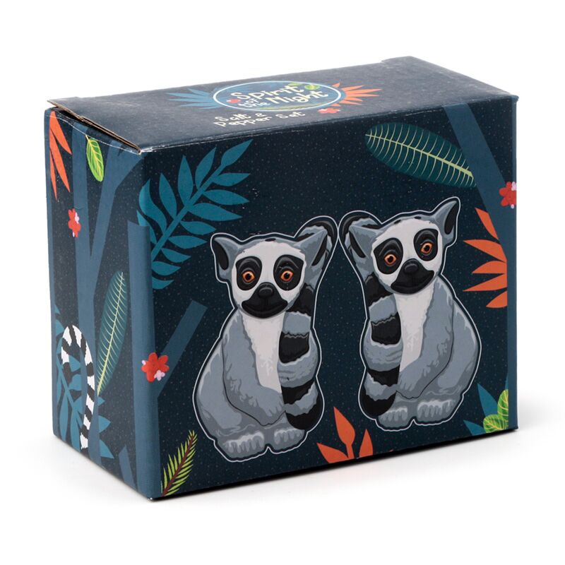 Lemur keramisk salt og peber sæt