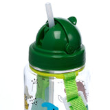 Ecozen børnevandflaske 450ml flip halm dinosauria jr