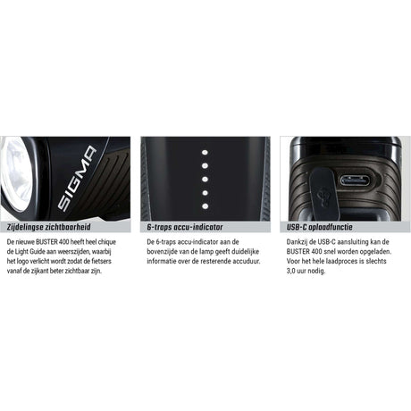 Belysningssæt Sigma Buster 400 USB + Buster RL 80 Flash USB