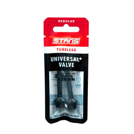 Stans stans slangeløse universal+ ventiler - almindelige - sorte