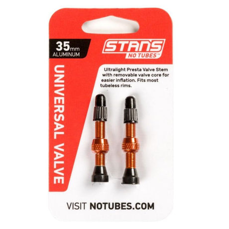 Stans stans ventilspindel aluminium (par) - universal, presta - orange - 35mm