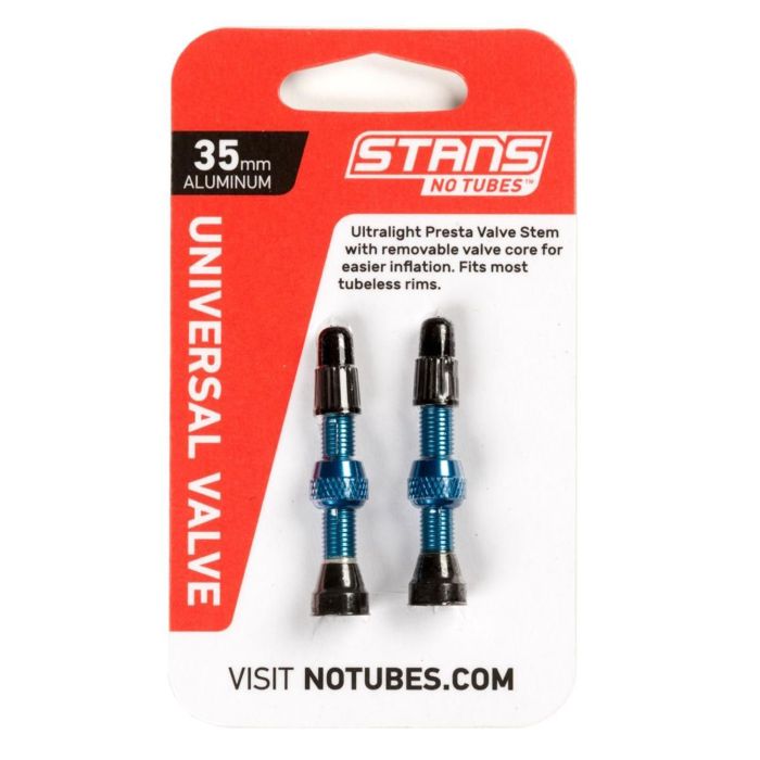 Stans stans ventilspindel aluminium (par) - universal, presta - blå - 35mm