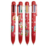 Maneki neko lucky cat flerfarvet pen (6 farver)