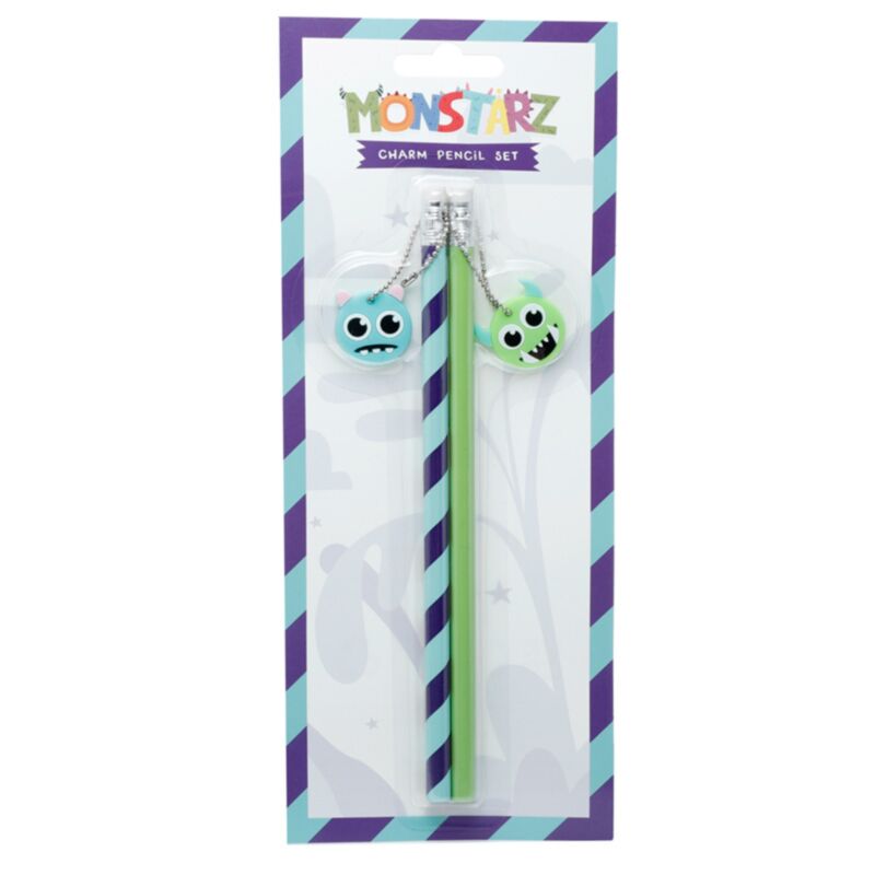 Sæt med 2 PVC charms blyant - monstarz monster