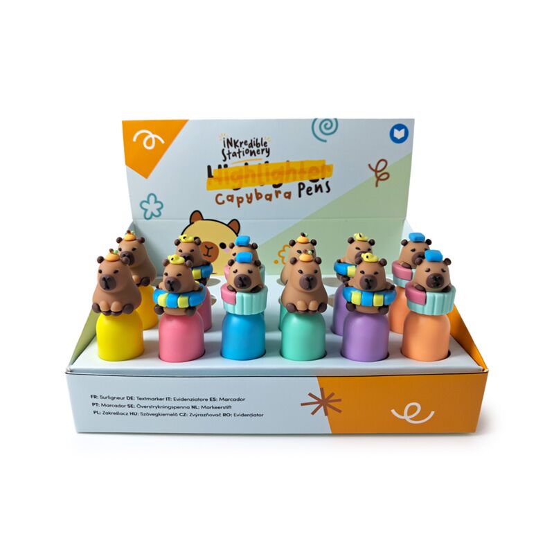 Capybara highlighter pen med top