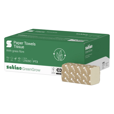 Satino sort greengrow håndklæde 2-lags 25x23cm (3210 stk.)