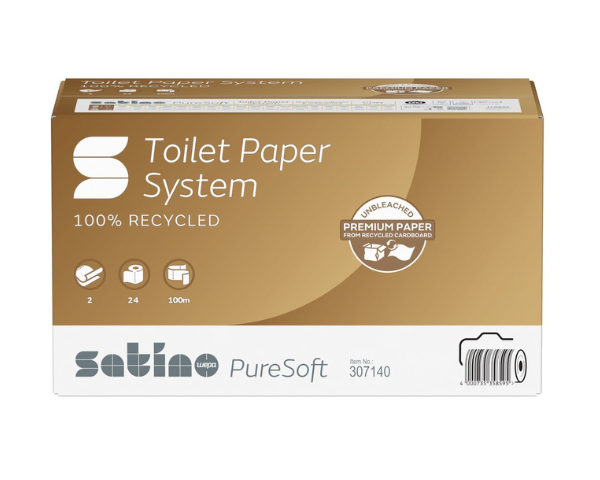 Satino puresoft toiletpapir med hætte 2-lags (24x 100m)